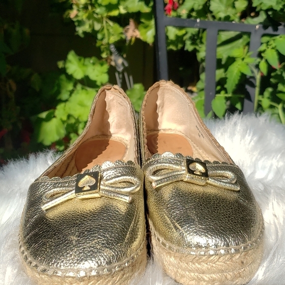 Kate Spade Gold Espadrilles 6 Loranne - Picture 4 of 11